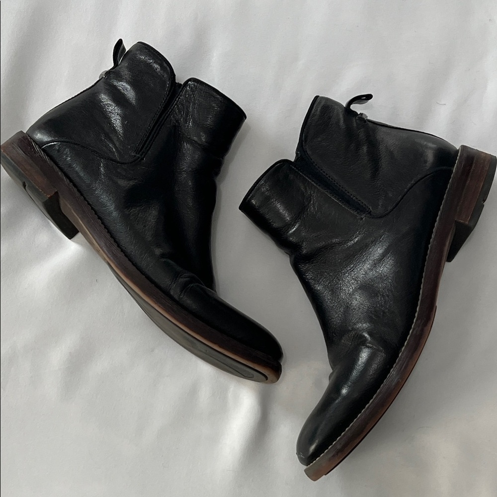 Franco Sarto Black Hand Finished Leather Marcus Booties